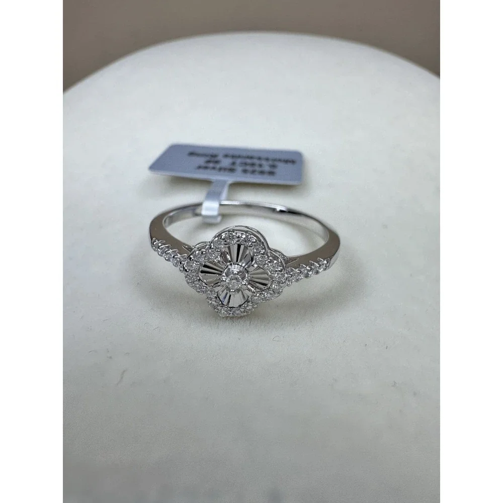 New Moissanite Engagement Ring 0.18CT GRA Certified 925 Sterling Silver Sz 9